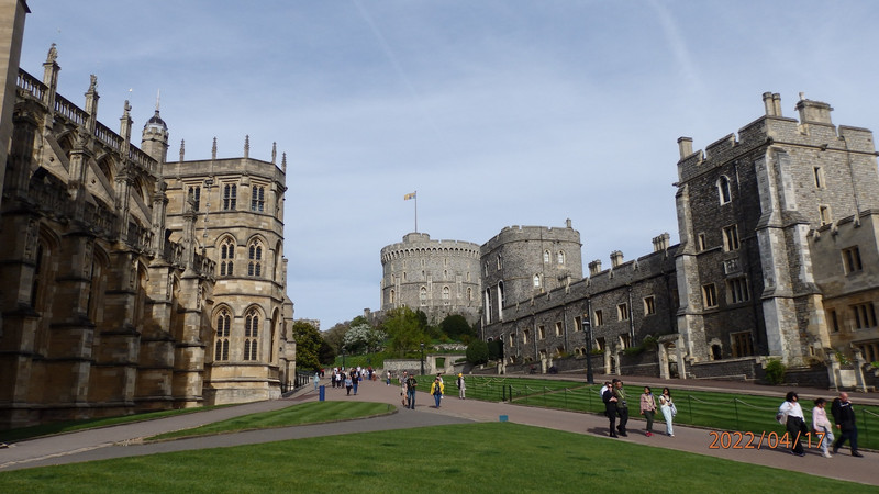 St Georges' chapel on the left and castle 