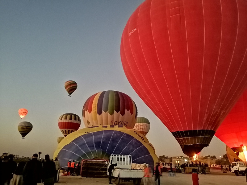 Launch of hot air balloons