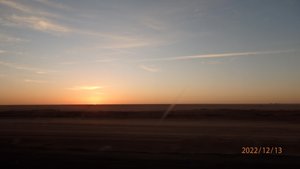 Sunrise on Sahara desert