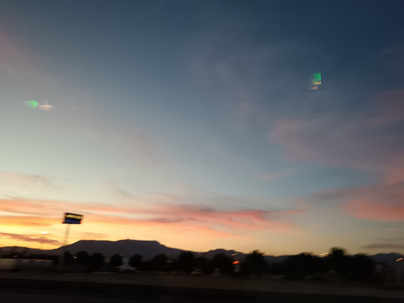 Sunset from the bus