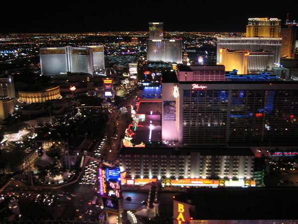 Strip at night from Eiffel Tower
