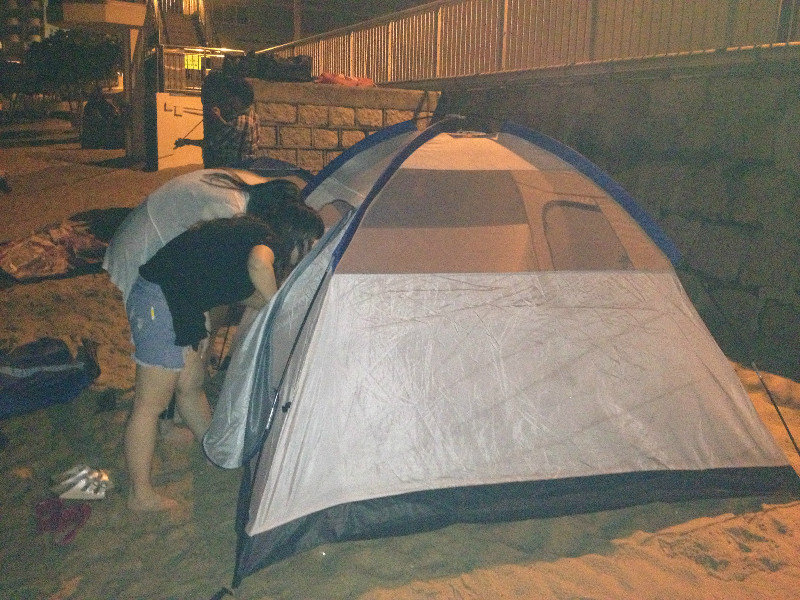 camp on the beach