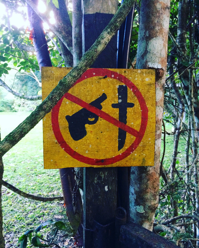 No weapons to be taken to the pool 