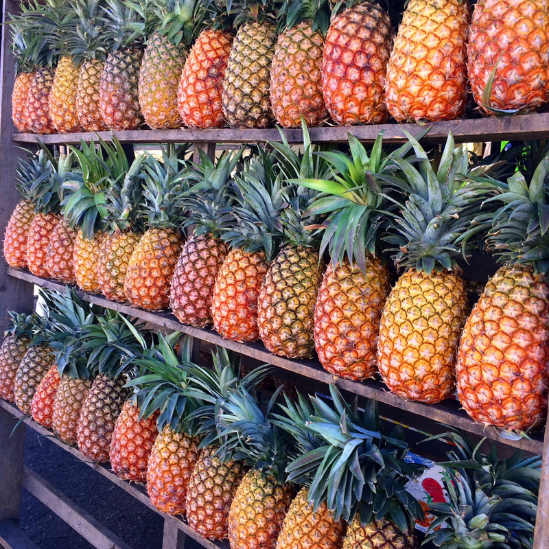 Pineapples at the Juayua food festival 