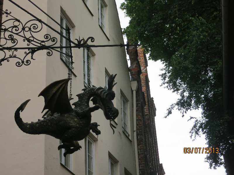 Hanging dragon outside Puppet Theatre