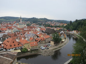 Town with Vltava river