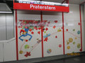 Artwork along the wall in the Praterstern U-Bahn