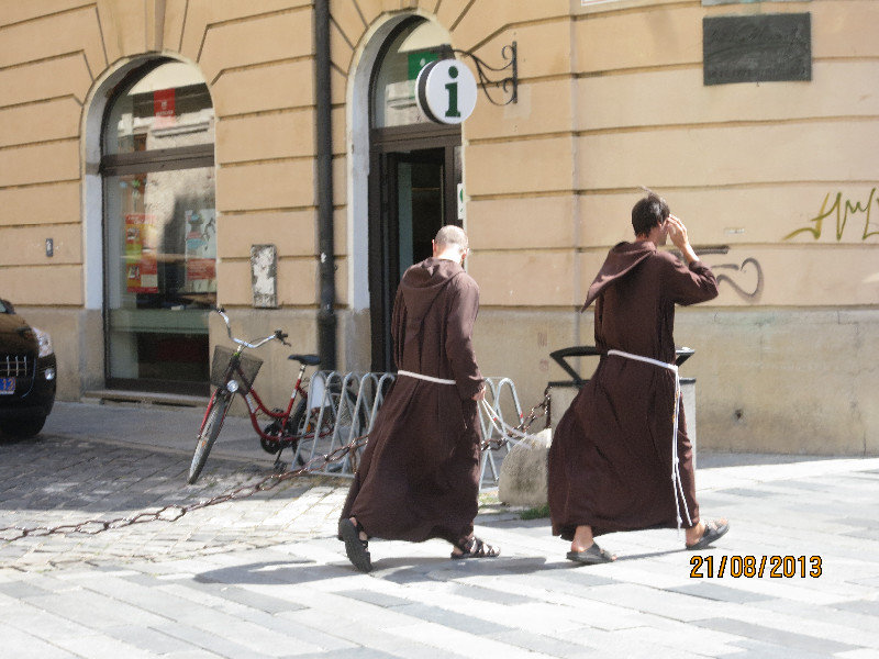 Benedictine monks out for stroll