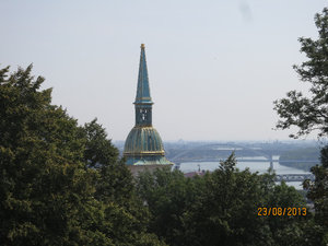 Spire of St. Martin's Cathedral from Castle Hill