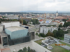 View of Festival Hall from Klangturm viewing area