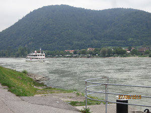 Ferry returning from Krems
