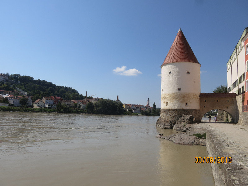 Danube with Old City tower