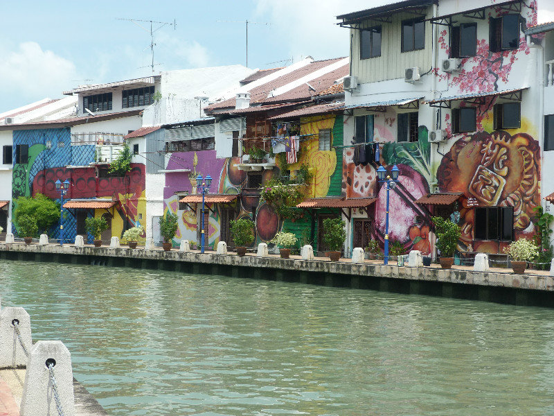 Murals along the river