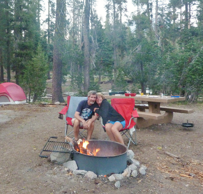Sitting round the camp fire Summit Lake