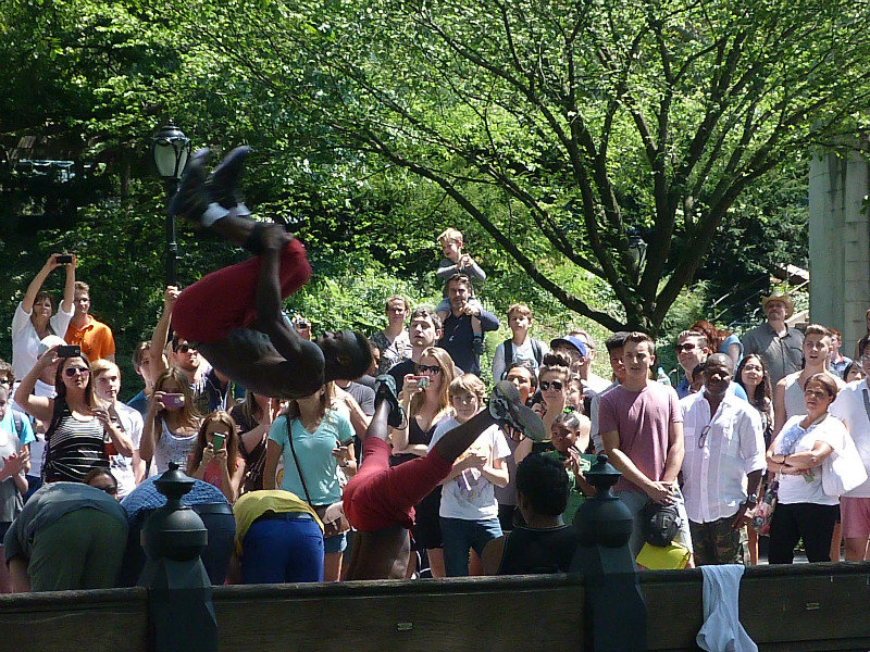 Acrobats in Central Park