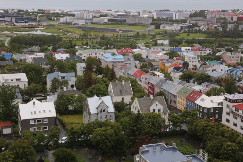 View of Reykjavik from the Hallgrimskirkja tower