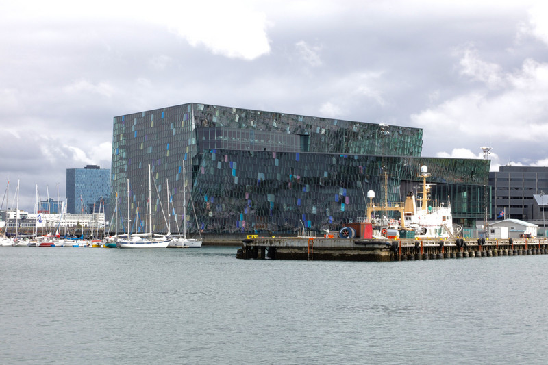 View of Harpa concert hall from old harbour