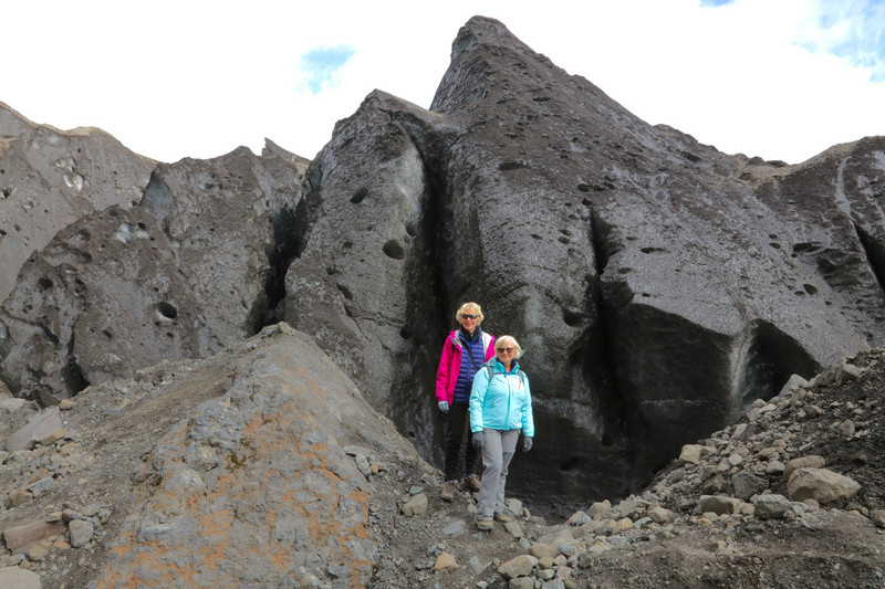 Adrienne and Chris climbing on Skaftafell Glacier