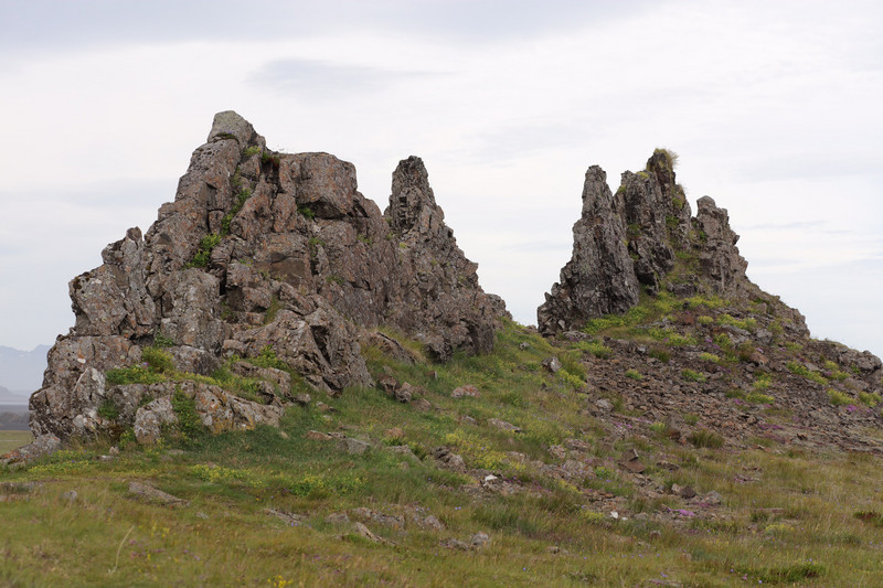Volcanic rock formations north of Hofn