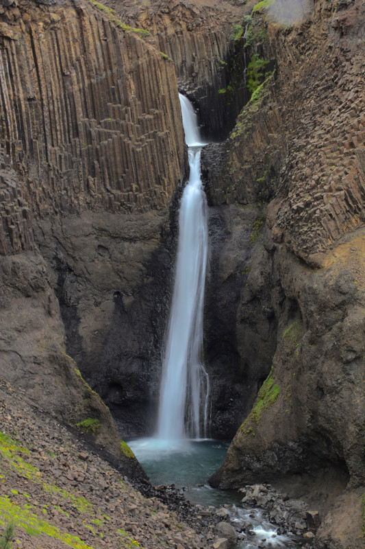 Falls half-way up our climb to Hengifoss waterfall