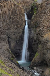 Falls half-way up our climb to Hengifoss waterfall