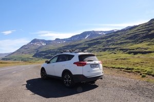 Our Toyota Rav IV above Seyðisfjörður