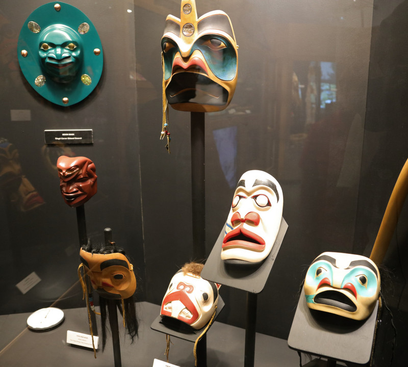Locally made masks at Teslin Tglingit Heritage Centre 