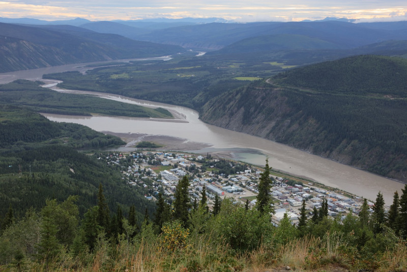 View of Dawson City from top of The Dome