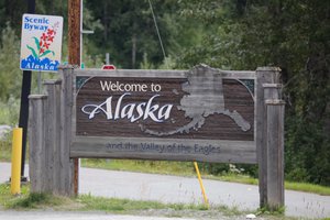 Alaska Border on Top of the World Highway