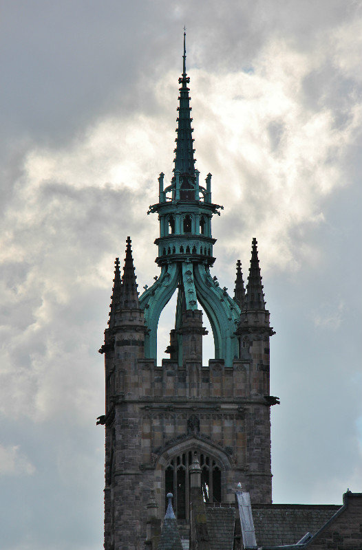 Church spire near downtown Belfast