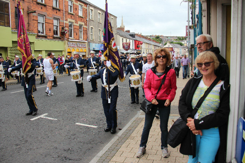 In the streets of Londonderry watching the Loyalists marching
