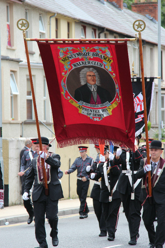 Loyalists marching in Londonderry.