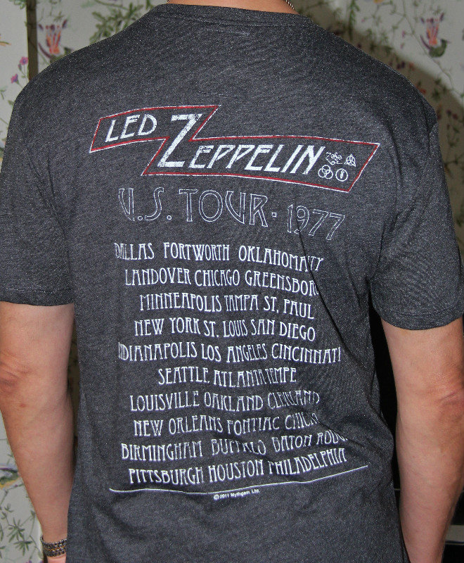 led zeppelin tour shirt 1977