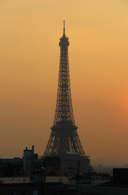 Eiffel Tower at sunrise