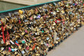 Lovers padlocks on Pont des Arts