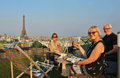 Dinner and champagne on our roof-top terrace