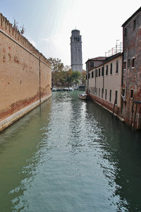 Arsenale wall and San Pietra di Castello bell tower