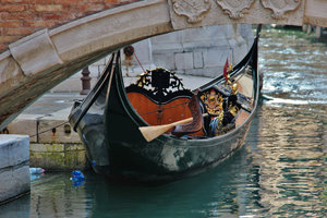 Gondola under bridge