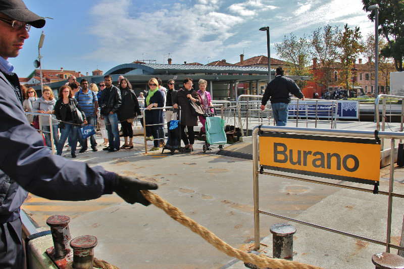 Burano, arriving on the Vaporetto