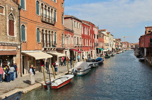 Murano, glass shops and canal