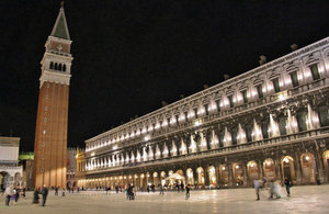 Venice at night, Piazza San Marco and the Campanile