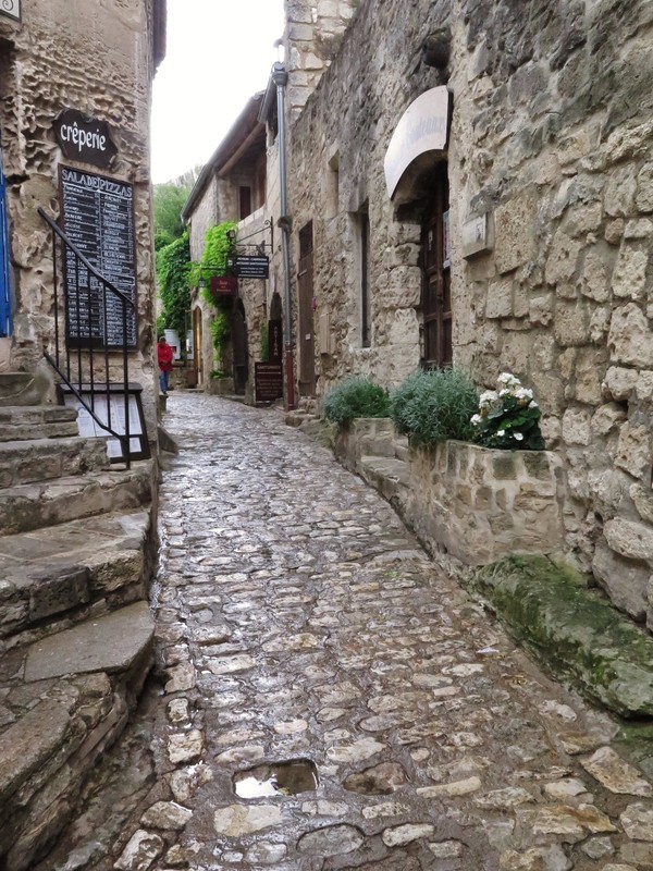 Steep, cobble-stone "street" in Les Baux