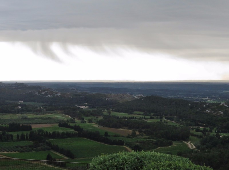 Stormy view of the valley surrounding Les Baux