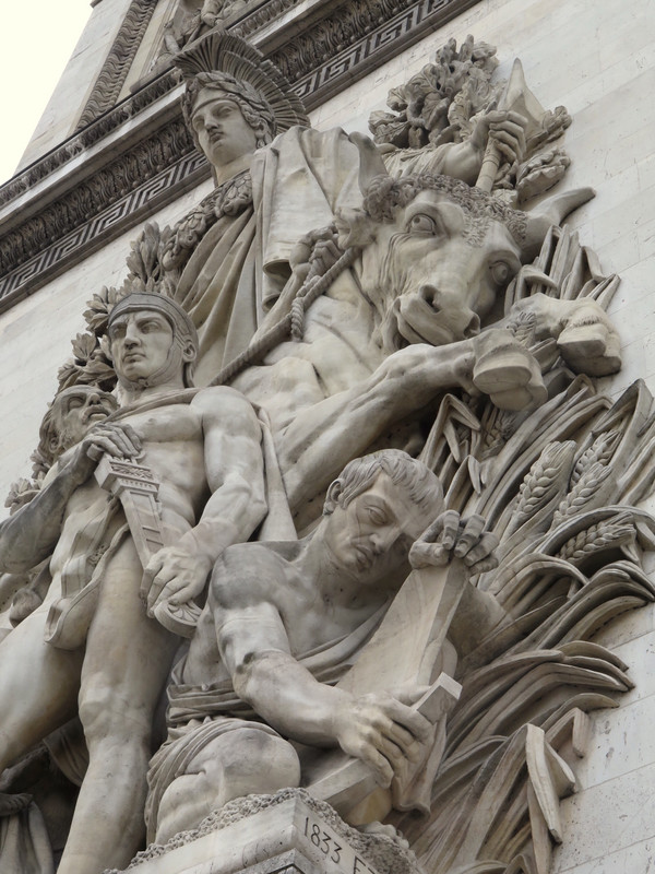 Sculpted side of Arc de Triomphe