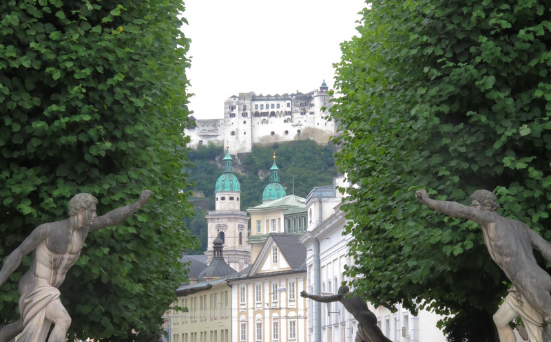 View of Hohensalzburg Castle from within the old city