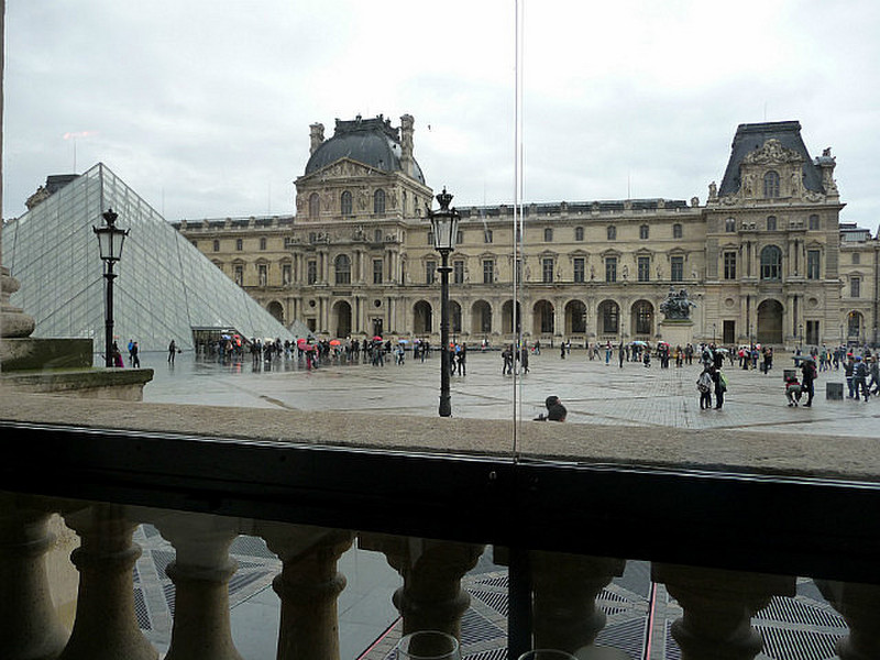 View of Louvre Courtyard from Cafe Marly