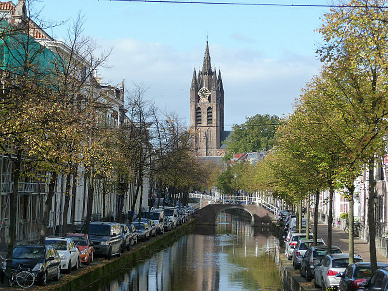 Canal and Oude Kerk, Delft