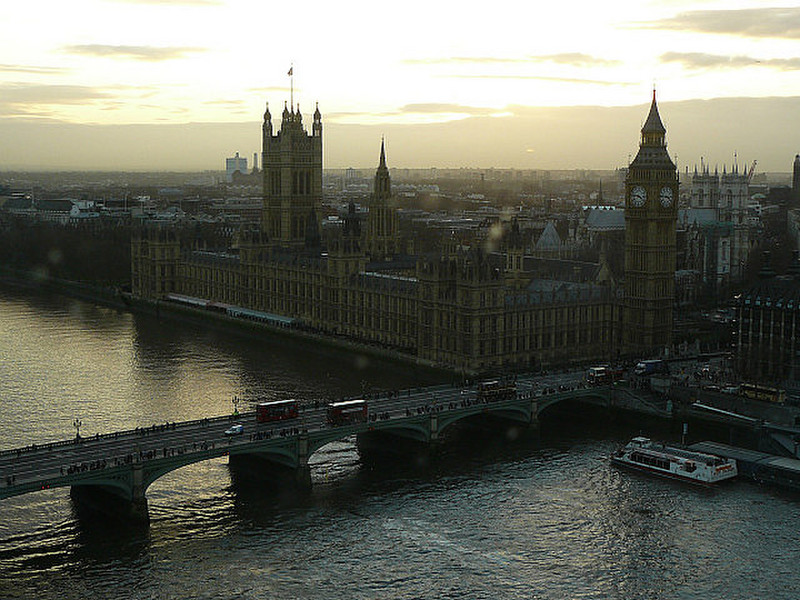 London at Sunset from the Eye