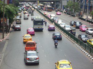 Multicoloured Bangkok Taxis
