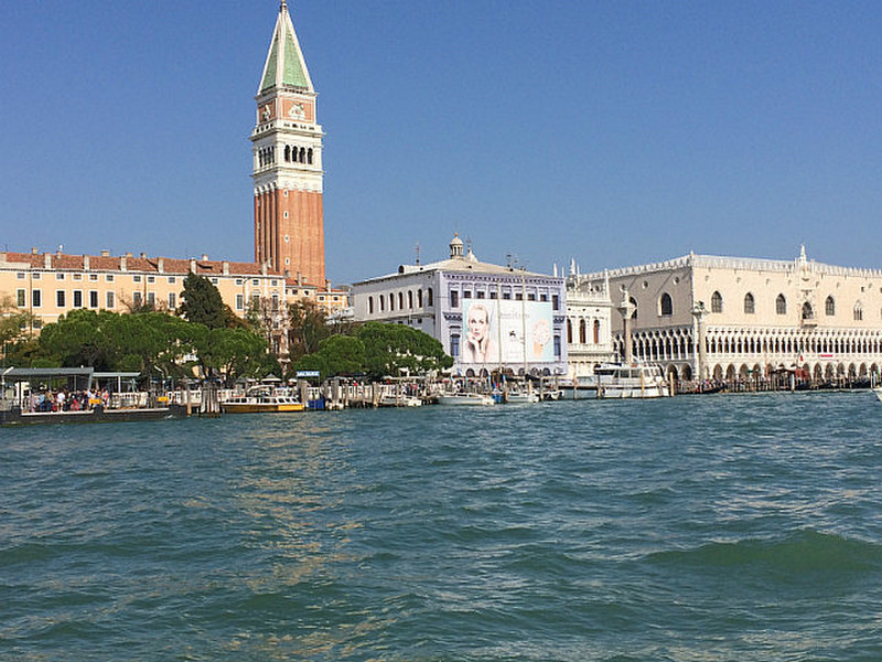 St Marks and Doges Palace from water taxi
